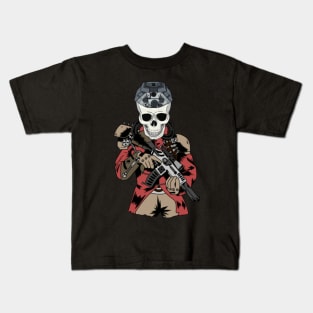 Steampunk Horror Skull Fantasy Army Halloween Kids T-Shirt